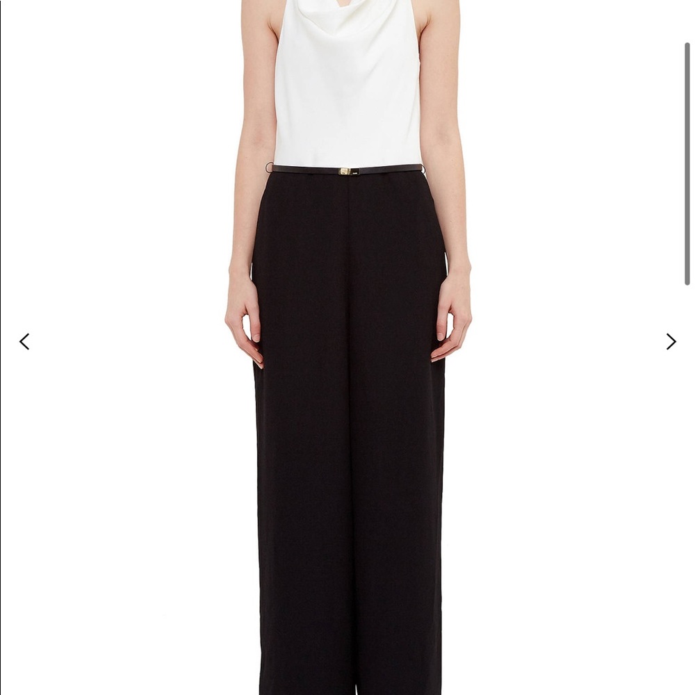 Ted Baker Cowl Neck Wide Leg Jumpsuit, Black/White